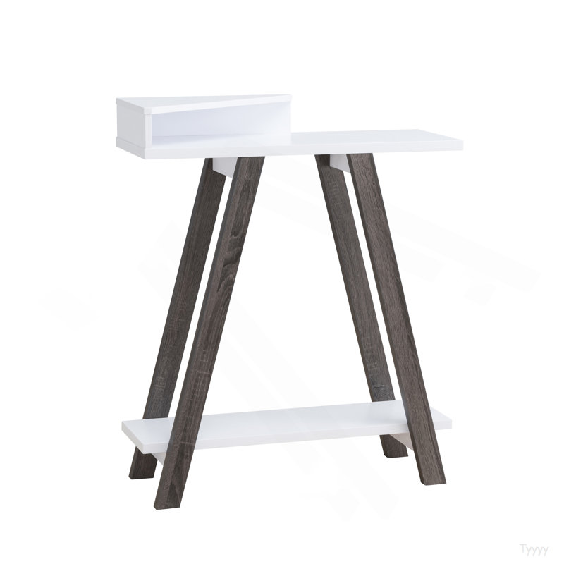 Console contemporaine deux tons avec deux tablettes - blanc, Blanc