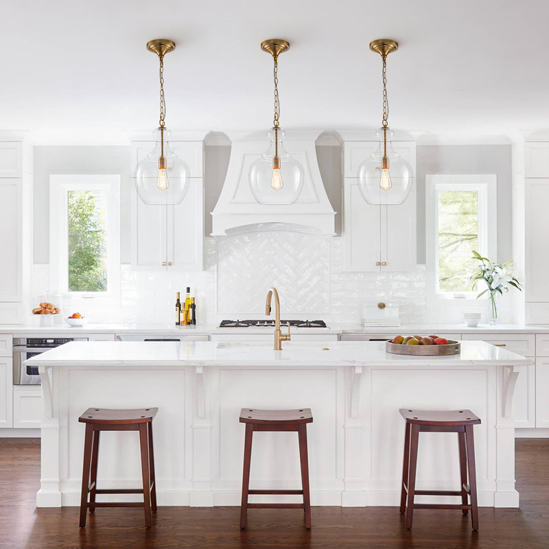 Kazal 1-Light Clear Glass Single Pendant, Gold