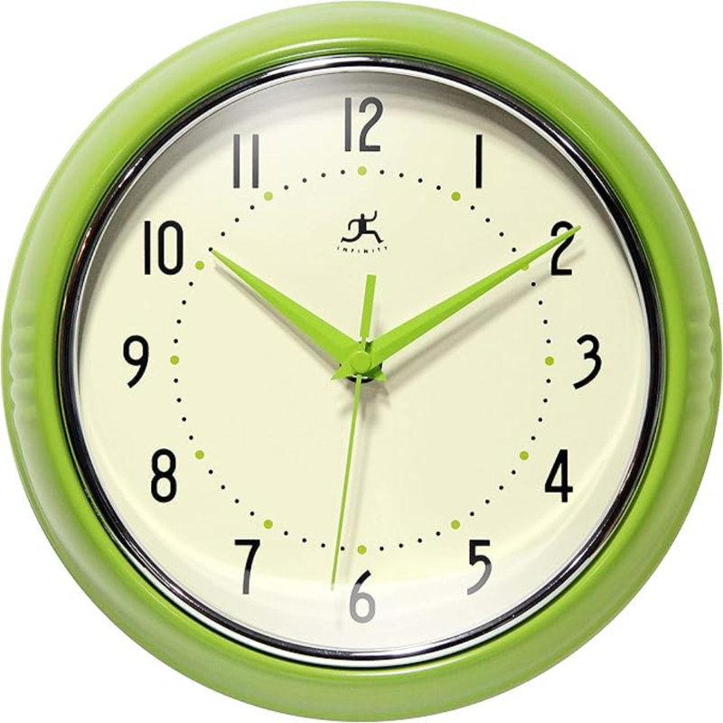 Infinity Instruments LTD. Rétro horloge murale de cuisine Mid Century