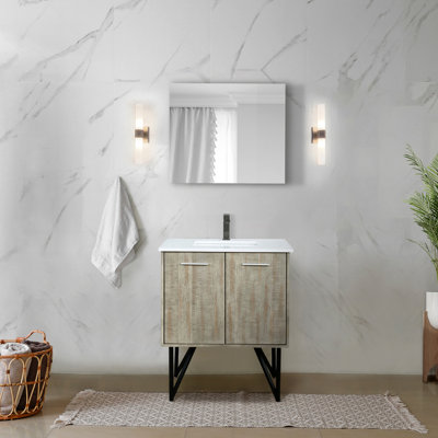 Meuble-lavabo de salle de bain 30 po X P 20 po P, comptoir en marbre de culture, ensemble de robinet et robinet de 28 po Miroir