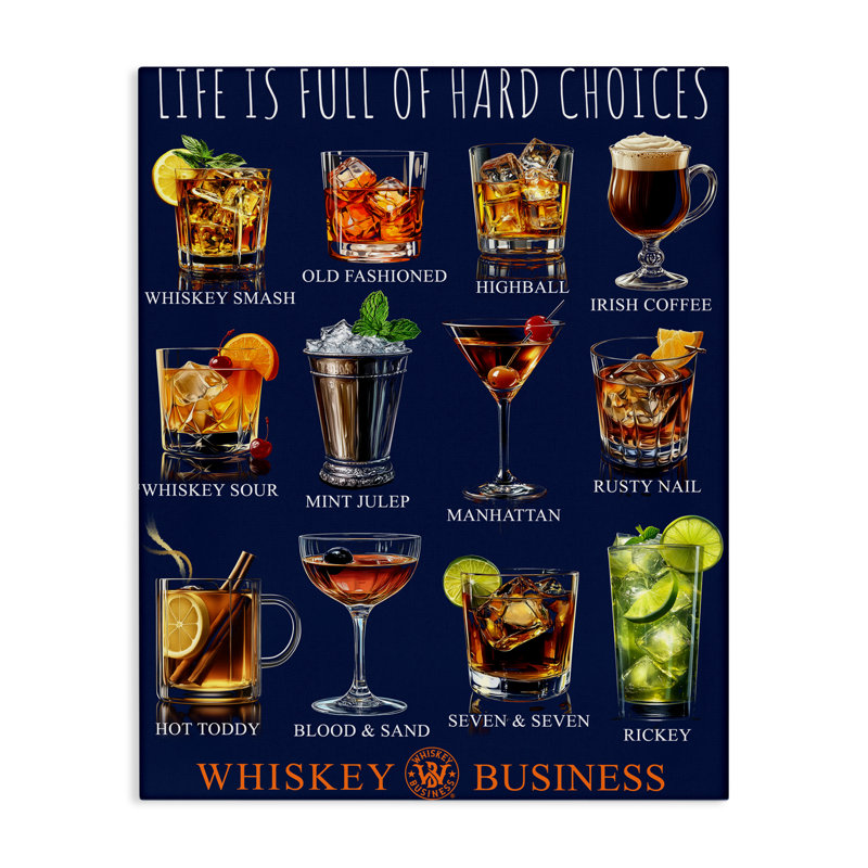 Toile Whiskey Hard Choice, conception de Jim Baldwin, H 20 po x l 16 po