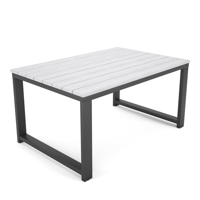 Table d'appoint d'extérieur en métal Townsend l 23,6 po x P 35,4 po Townsend, Blanc