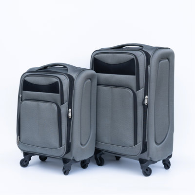 (20+24) Two-Piece Suitcase Suitcase Set Oxford Trolley Case Without Password Lock Universal Wheel  Grey