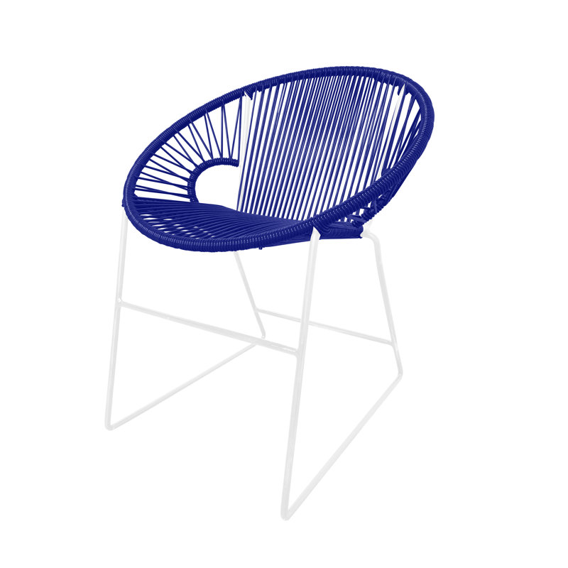 Chaise de patio Puerto, Bleu / Blanc