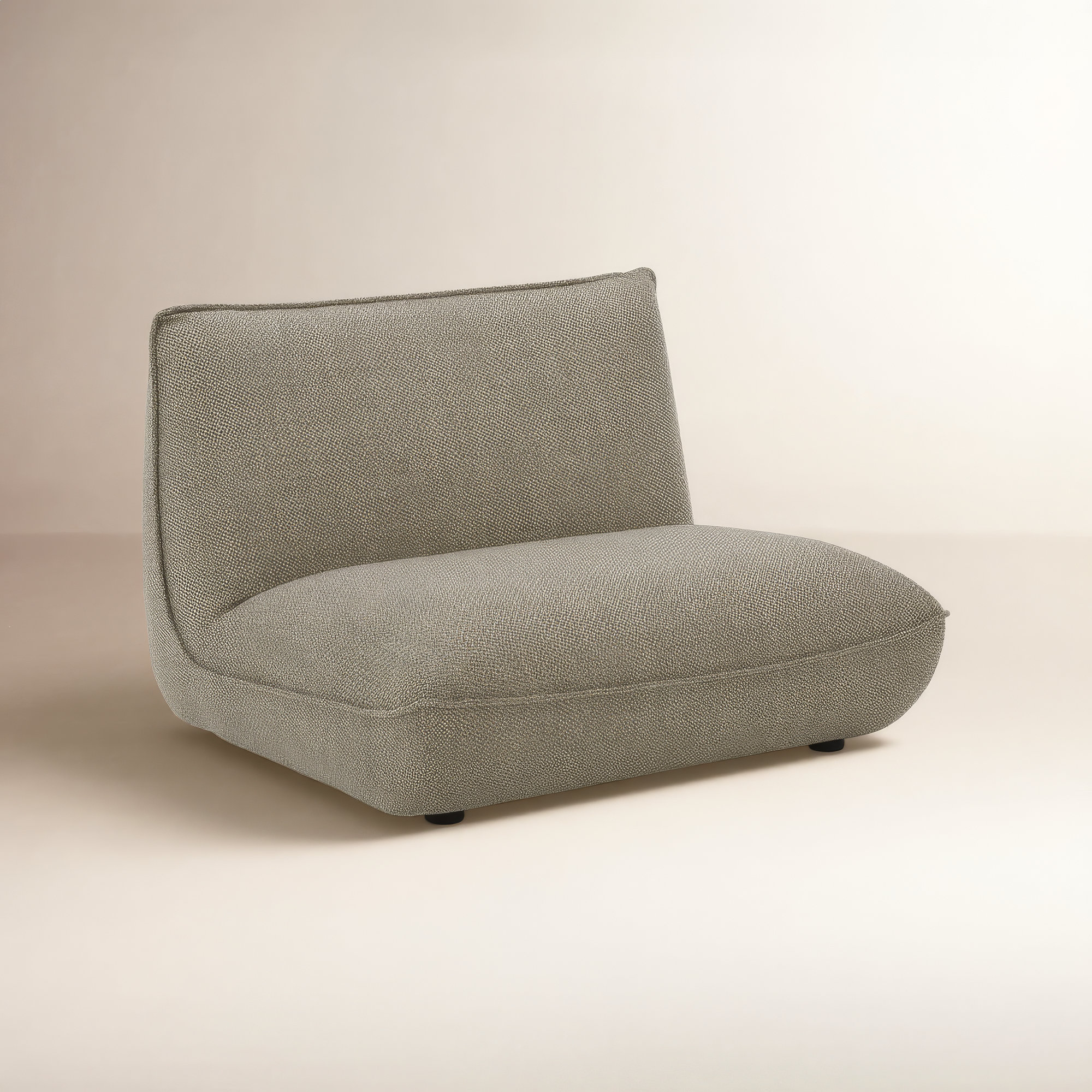 Douglass Upholstered Slipper Chair, Gray Polyester Blend