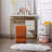 Velvet Upholstered Ottoman Makeup Stool Footstool-823363168
