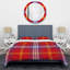 Tartan à carreaux rouges - ensemble de housse de couette abstrait - microfibre de polyester-459956162