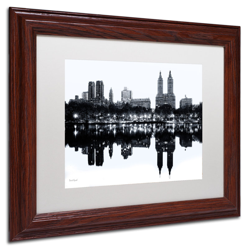 Central Park West II Black and White Framed Canvas Print