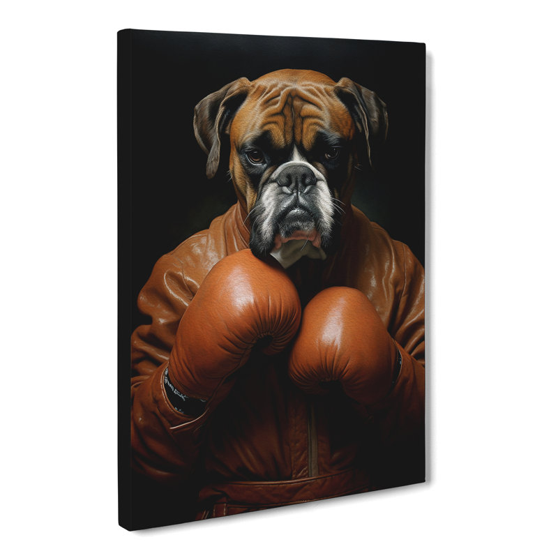 Boxer Dog Classicism Art - Wrapped Canvas, 76cm H x 50cm W x 3cm D