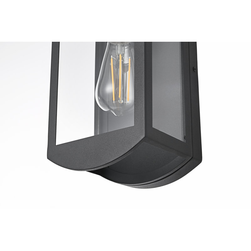Miles Outdoor Wall Sconce in Black, 12" H x 6" W x 5" D