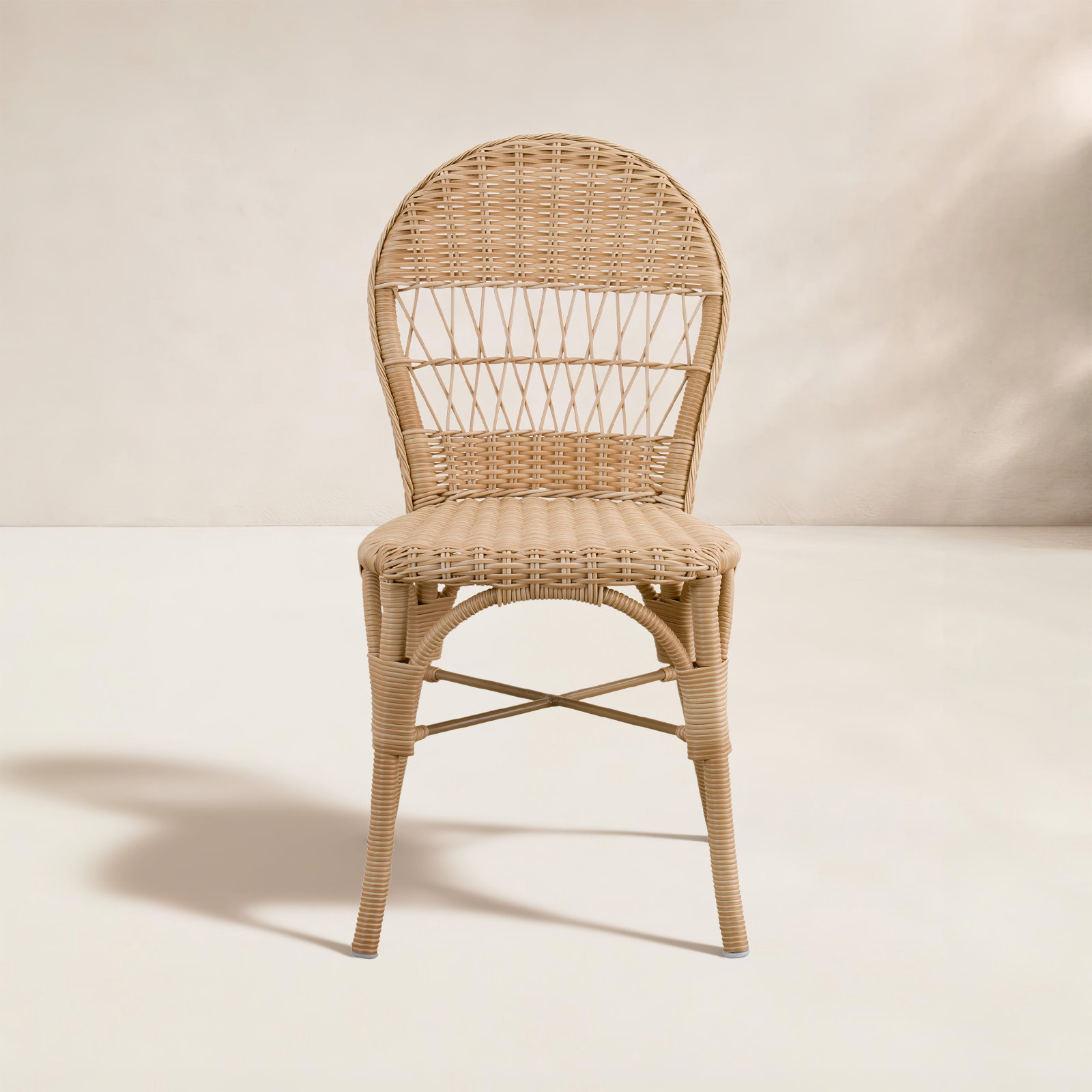 Ofelia Stackable Patio Side Chair, Natural