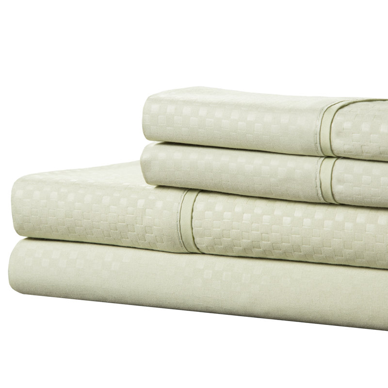 Ensemble de draps 4 pièces, Ensemble de draps pour lit simple + 1 drap-housse , Sauge
