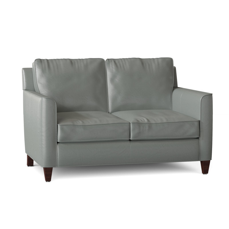 Yorba Leather Loveseat, Mahogany, Aline Fumo Genuine Leather