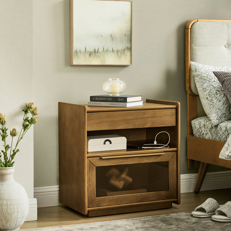 Table de bout Mid Century, Brun