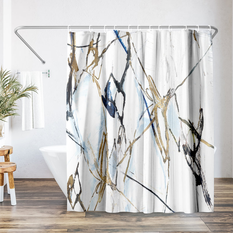 Strayer Abstract Multicolor Polyester Shower Curtain