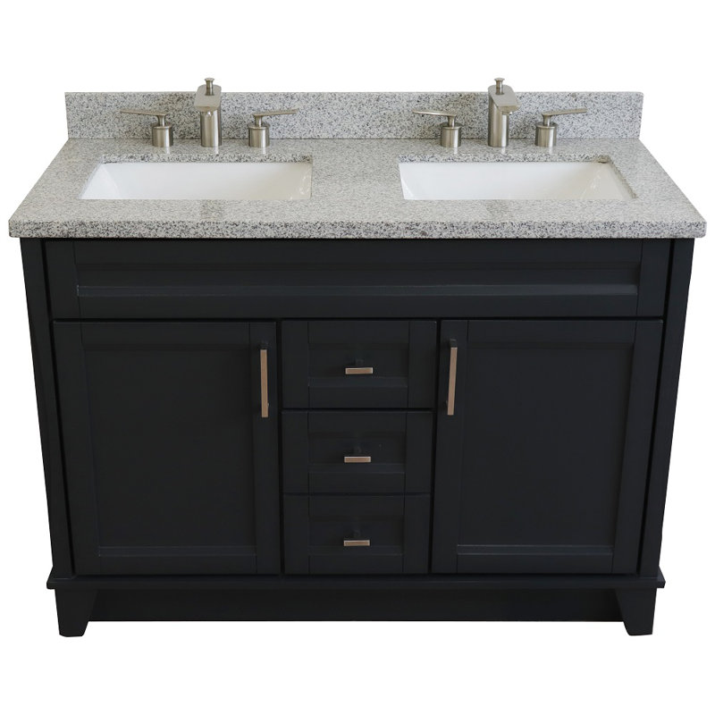 Ensemble de meuble-lavabo double 49 po Rothschild, Gris