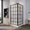 Cabine de douche carrée à cadre 36 po x l 36 po x H 72 po, avec douche en coin en verre trempé transparent de 1/4 po