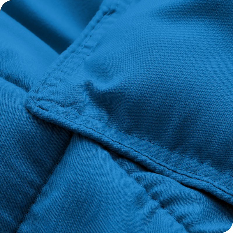 Ensemble d'édredon ultra-doux toutes saisons, Bleu moyen, Édredon double + 2 taies décoratives standards