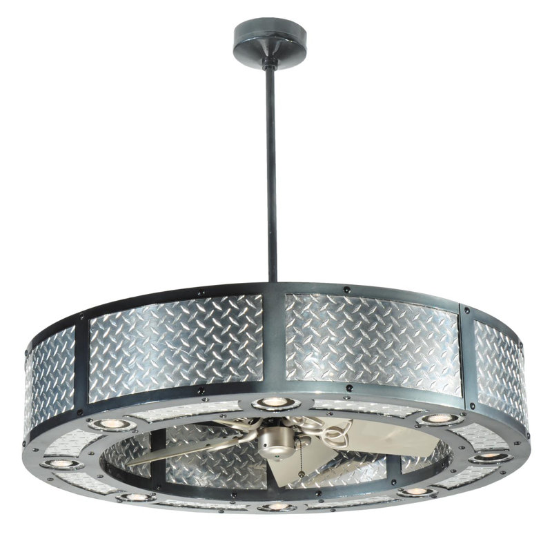Lustre cylindrique unique et remarquable à 8 lumières Rares