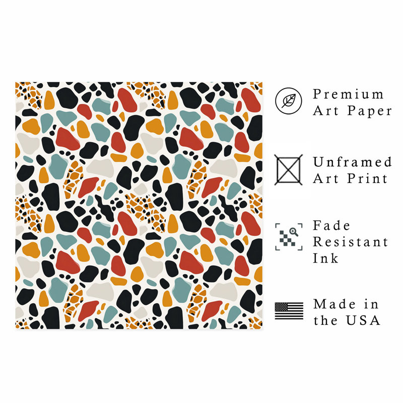 Reproduction d'art animaux, motif V, art moderne sans cadre, H 18 po x l 18 po