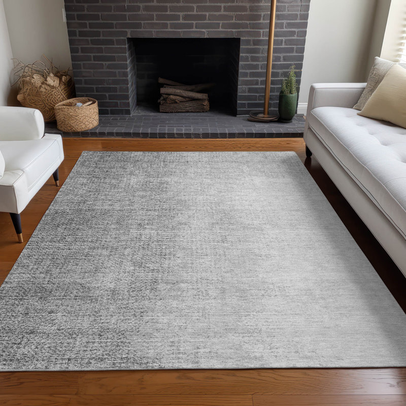 Premium Machine Washable Prisco Gray Rug, Rectangle 5' x 7'6"