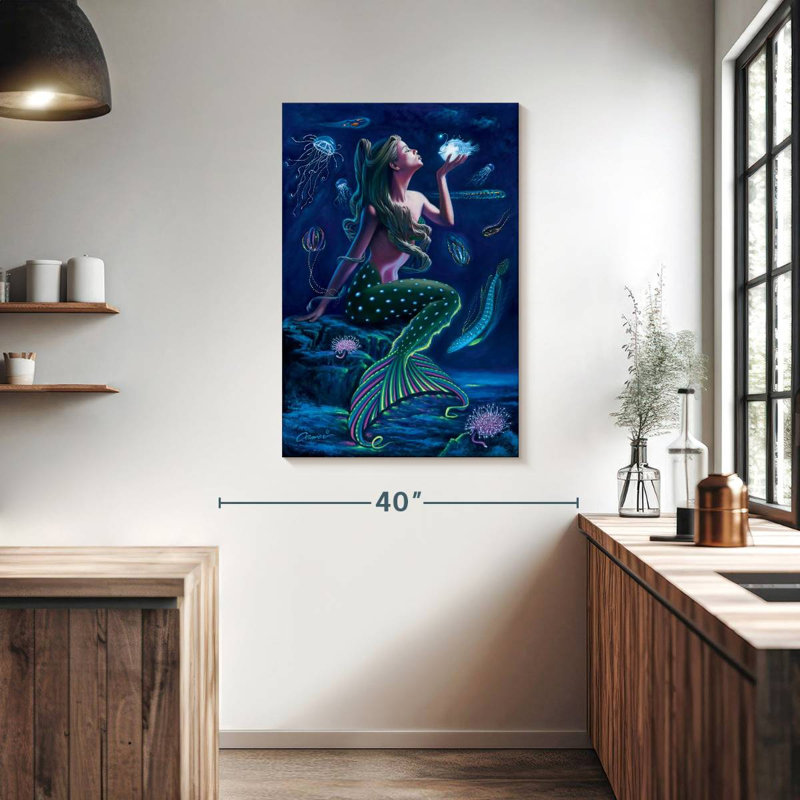 Ashelle sirène bioluminescente, H 39 po x l 26 po