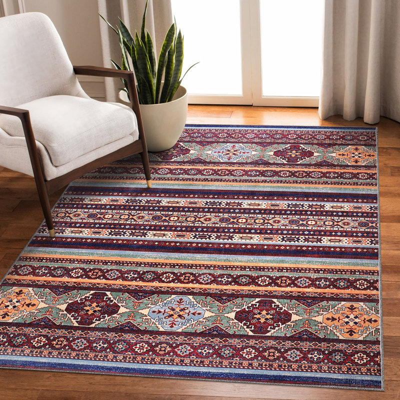 Oriental Cotton and Chenille Flatweave Area Rug, 60 x 100 cm