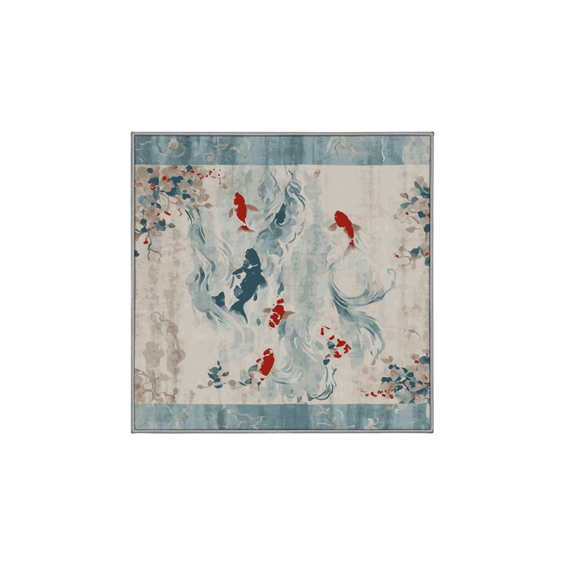 Tapis gris soyeux et moelleux, Carré 5 pi