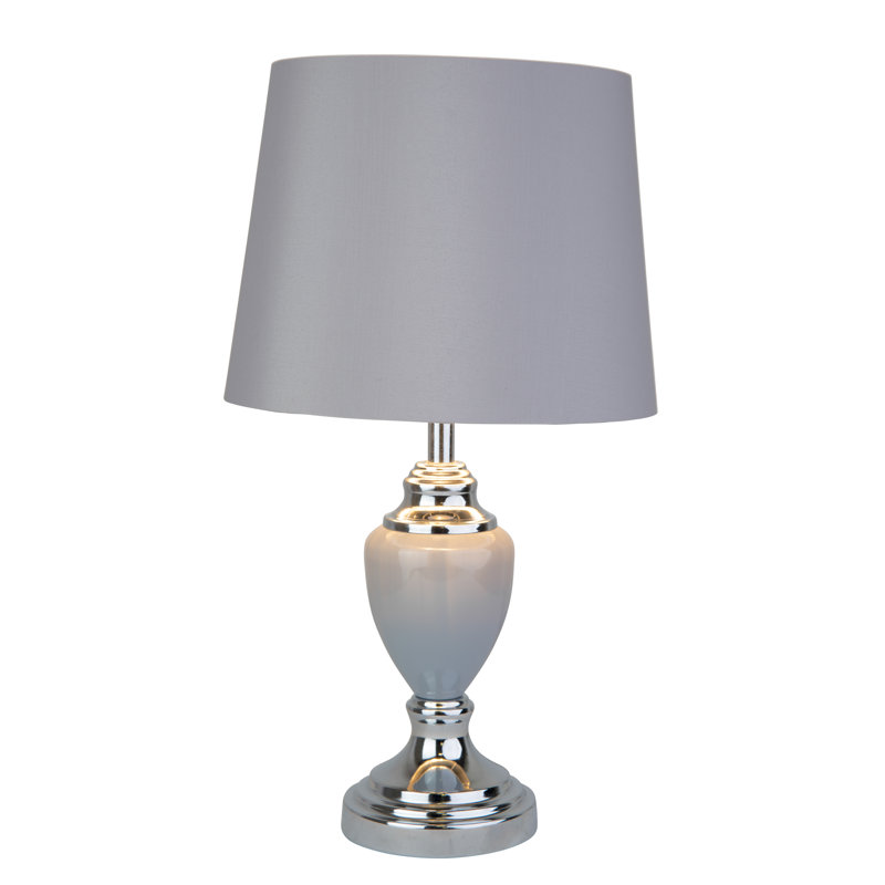 Zellner 45cm Grey Chrome Table Lamp