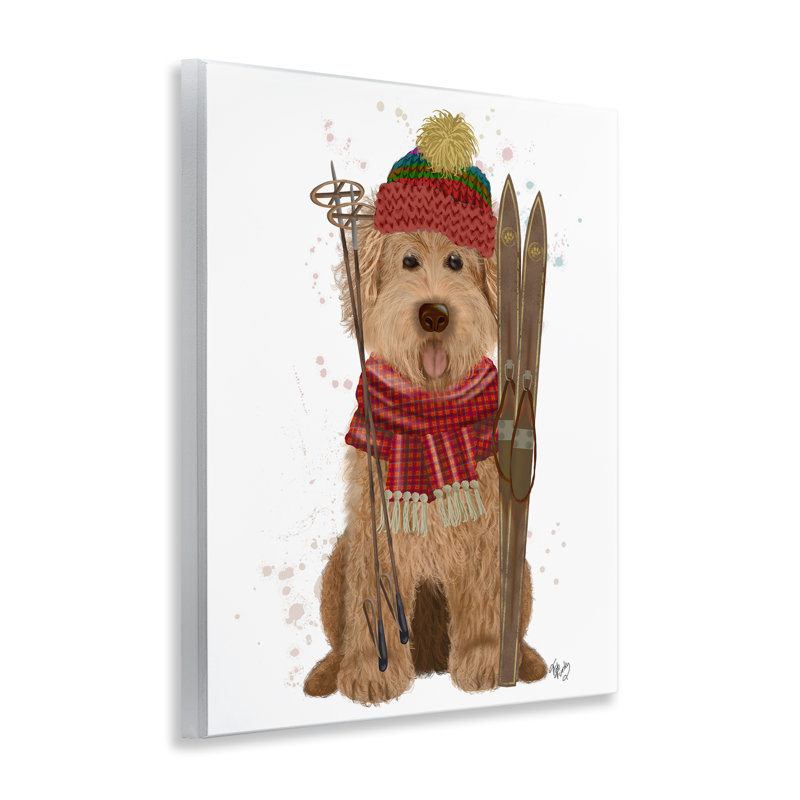 «Dog with Winter Skis» par Fab Funky