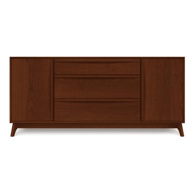 Catalina 66.13'' Wide 3 Drawer Walnut Solid Wood Sideboard -  Copeland Furniture, 6-CAL-50-33