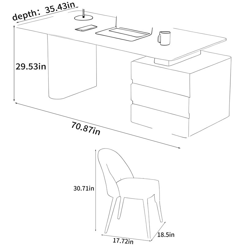 Simple and modern rectangular table