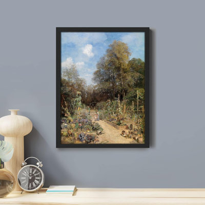 «Summer Flower Garden Forest Path Wall Art Colorful Natural Landscape For Living Room», reproduction d'art encadrée sur papier