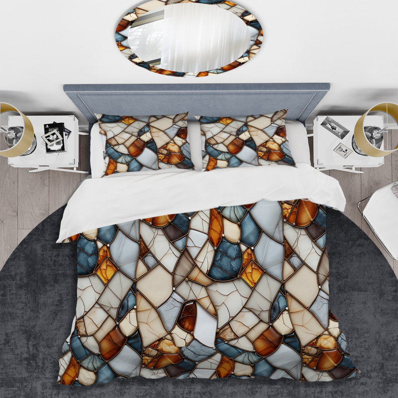 Ensemble de housse de couette Earth Tones, Housse de couette simple + 1 taie décorative stan
