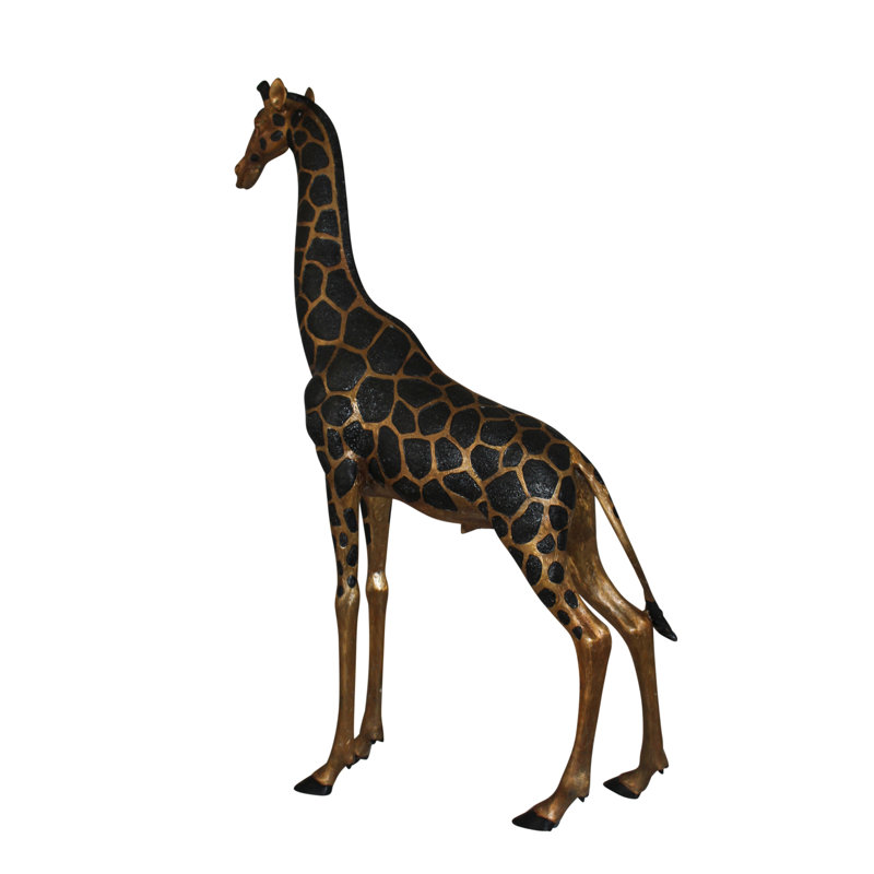 Pair of Giraffes Bronze Statues -  Size: 32"L x 12"W x 55"H. 