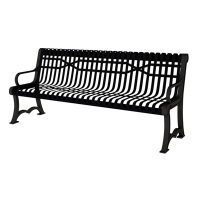 Banc vert à lattes, 120 cm, avec dossier, portable