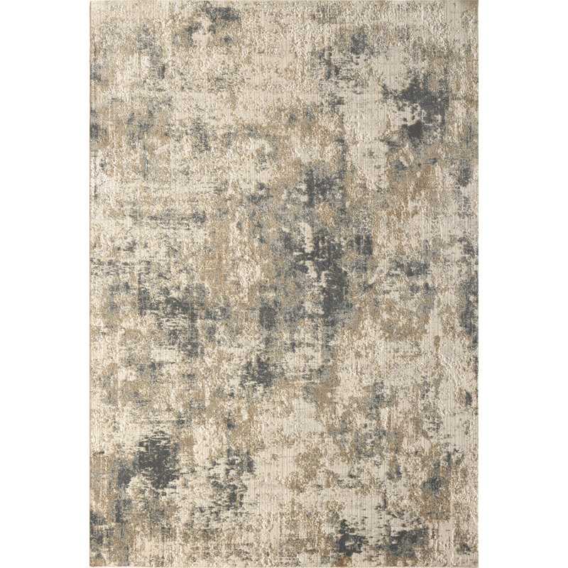 Tapis beige / gris Shaniya, Rectangle 9 pi 2 po x 12 pi 10 po