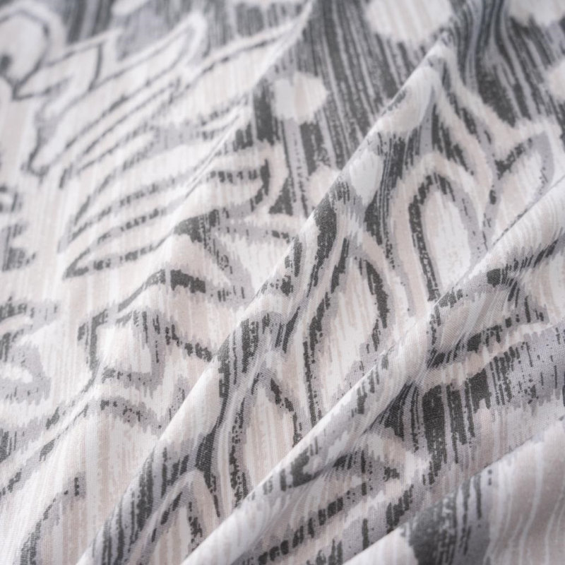 Cotton Damask Duvet Cover Set, Grey Damask, Double Duvet Cover Set + 3 Additional Pieces