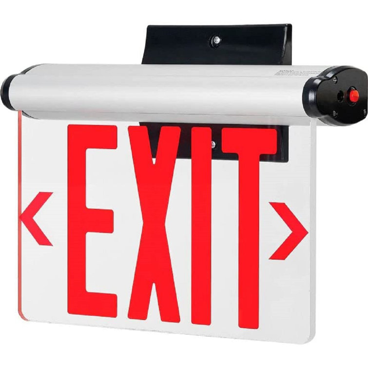 Light Blue USA Recessed Edge-Lit LED Exit Sign