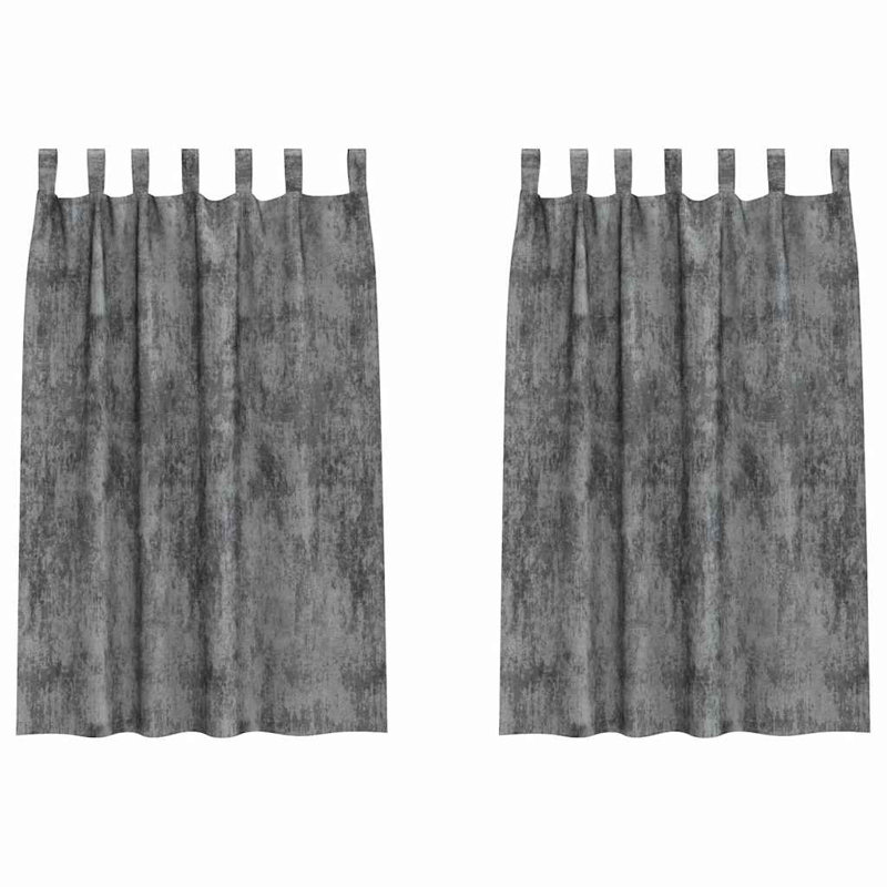 Alithia Velvet Room Darkening Curtain Pair, 140cm Width x 175cm Drop, Grey