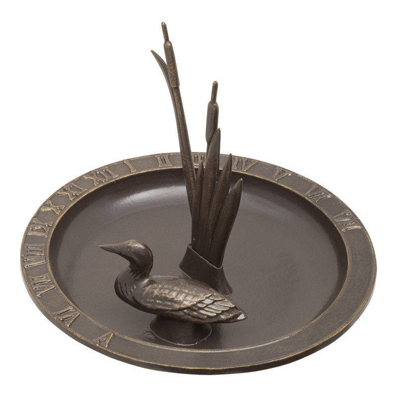Loon Sundial, Weathered Bronze