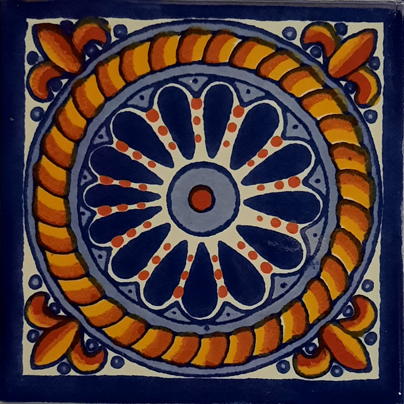 6" x 6" 4pcs TalaMex Lazo Talavera Mexican Tile