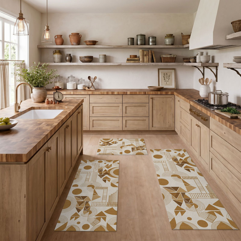 Tapis de cuisine géométriques lavables antidérapants