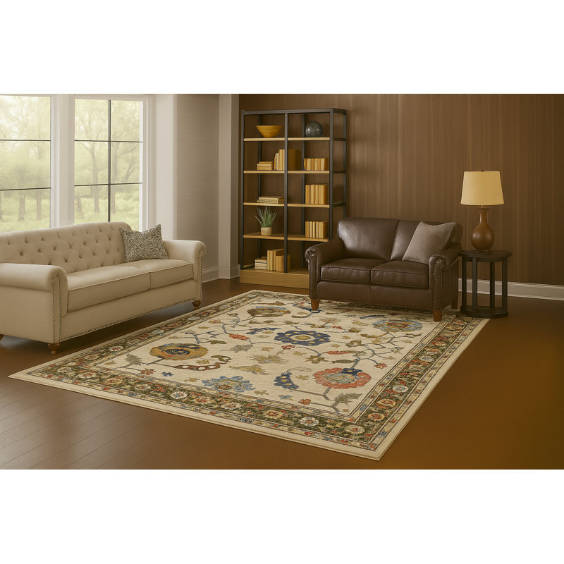 Crafters & Weavers Arts and Crafts Collection Area Rug Ultra Soft Washable Rug, Non Slip, Indoor, Stain Resistant Rugs for Living Room Bedroom Vintage Home Decor (5.7' x 7.8')