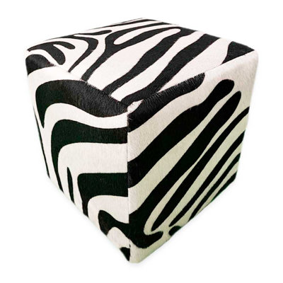 Square Ottoman in Zebra