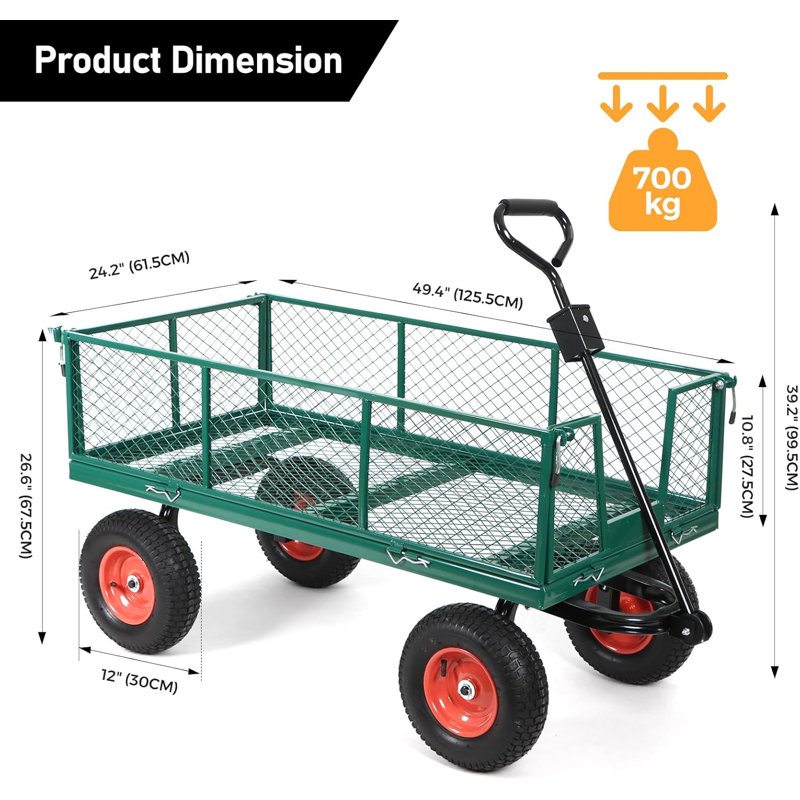 Heavy Duty 300kg Green Garden Barrow