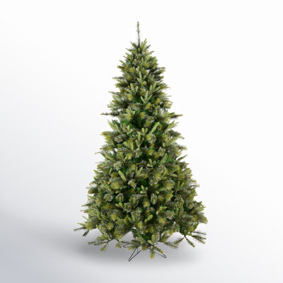 Green Pine Flocked Pre-Lit Pine Christmas Tree