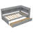 L-shaped Bookcases Bed with Power Outlets, USB Charging Ports,Two Drawers-1231909400-1231909402