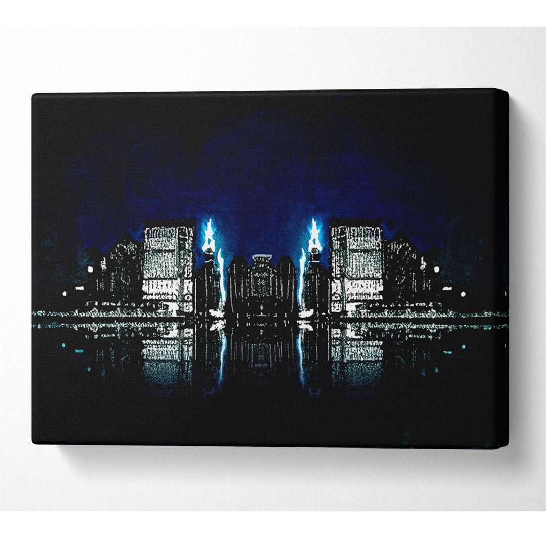 Kunstdruck City Night Reflections auf Leinwand