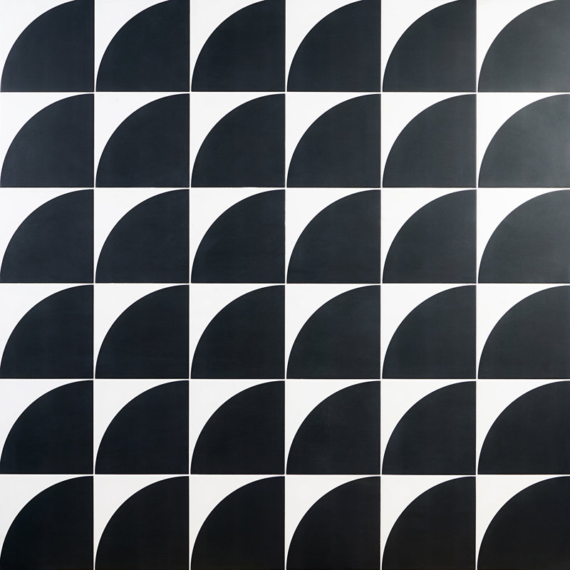Carrelage mural en porcelaine à motif encaustique 8 "x 8" Stacy Garcia Victoria, Noir, 8" W x 8" L
